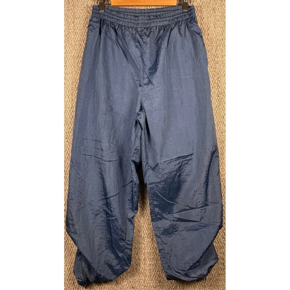 Unbranded VTG 80s - 90s Track Pants XL Blue Nylon Lined Zipper Cuff Windbreaker